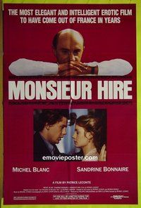 A822 MONSIEUR HIRE one-sheet movie poster '89 Patrice Leconte