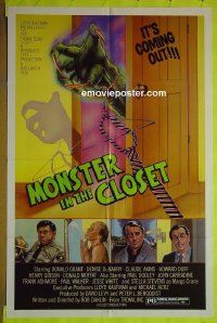 A824 MONSTER IN THE CLOSET one-sheet movie poster '86 really cool image!