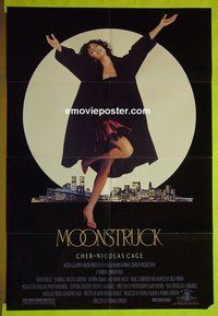 A833 MOONSTRUCK one-sheet movie poster '87 Cher, Nicholas Cage