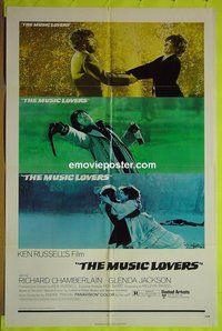A863 MUSIC LOVERS one-sheet movie poster '71 Ken Russell, Chamberlain