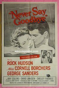 A879 NEVER SAY GOODBYE military one-sheet movie poster '56 Rock Hudson