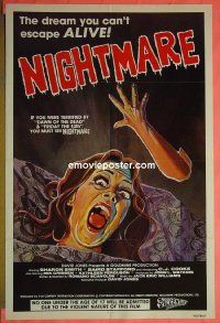 A890 NIGHTMARE int'l one-sheet movie poster '81 wild image!