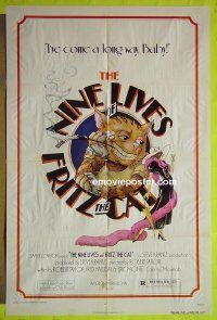 A894 NINE LIVES OF FRITZ THE CAT one-sheet movie poster '74 R. Crumb