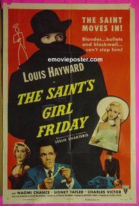 A982 SAINT'S GIRL FRIDAY one-sheet movie poster '54 Louis Hayward
