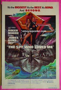 B023 SPY WHO LOVED ME one-sheet movie poster '77 Roger Moore as James Bond