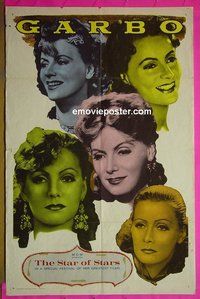 B027 STAR OF STARS one-sheet movie poster '63 Greta Garbo festival!