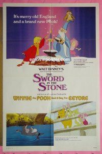 B053 SWORD IN STONE/WINNIE THE POOH & A DAY FOR EEYORE one-sheet movie poster