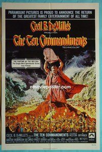 A004 10 COMMANDMENTS one-sheet movie poster R72 Charlton Heston