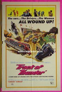 B088 TRACK OF THUNDER one-sheet movie poster '67 stock cars!