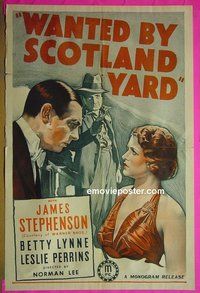 B121 WANTED BY SCOTLAND YARD one-sheet movie poster '39 Stephenson, Lynne