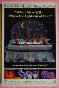 B131 WHERE WERE YOU WHEN THE LIGHTS WENT OUT style B one-sheet movie poster '68