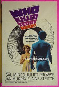 B135 WHO KILLED TEDDY BEAR one-sheet movie poster '65 Sal Mineo