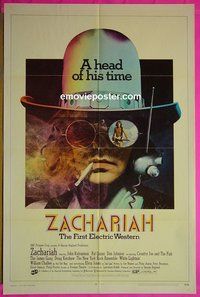 B155 ZACHARIAH one-sheet movie poster '71 electric Western!