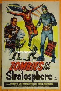 B157 ZOMBIES OF THE STRATOSPHERE one-sheet movie poster '52 Nimoy