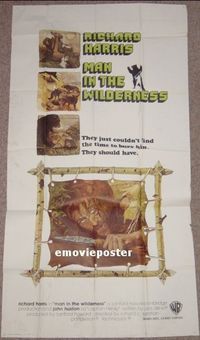 C339 MAN IN THE WILDERNESS three-sheet movie poster '71 Richard Harris