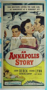 C182 ANNAPOLIS STORY three-sheet movie poster '55 Don Siegel, John Derek