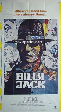 C200 BILLY JACK three-sheet movie poster '71 Tom Laughlin, Delores Taylor