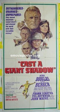 C220 CAST A GIANT SHADOW three-sheet movie poster '66 Kirk Douglas, Wayne