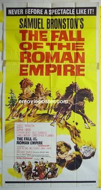 C274 FALL OF THE ROMAN EMPIRE three-sheet movie poster '64 Sophia Loren