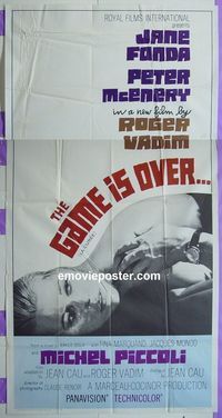 C285 GAME IS OVER three-sheet movie poster '67 Jane Fonda, Roger Vadim