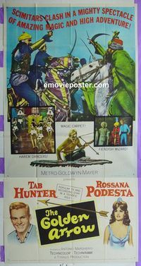 C295 GOLDEN ARROW three-sheet movie poster '63 Tab Hunter