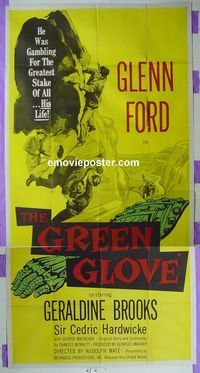 C298 GREEN GLOVE three-sheet movie poster '52 Glenn Ford, Geraldine Brooks
