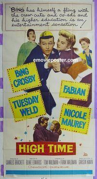 C308 HIGH TIME three-sheet movie poster '60 Crosby, Fabian, Weld, Maurey