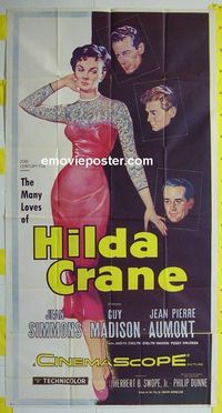 C309 HILDA CRANE three-sheet movie poster '56 Jean Simmons, Guy Madison