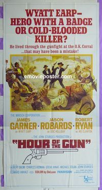 C315 HOUR OF THE GUN three-sheet movie poster '67 James Garner, Robards
