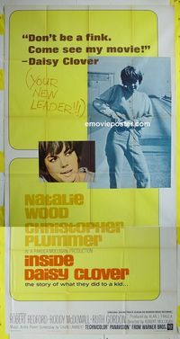 C320 INSIDE DAISY CLOVER three-sheet movie poster '66 Natalie Wood, Plummer