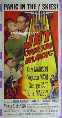 C326 JET OVER THE ATLANTIC three-sheet movie poster '59 Madison, Mayo