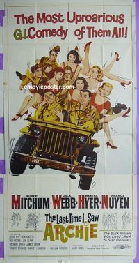 C332 LAST TIME I SAW ARCHIE three-sheet movie poster '61 Robert Mitchum