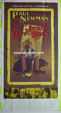 C333 LIFE & TIMES OF JUDGE ROY BEAN three-sheet movie poster '72 Paul Newman
