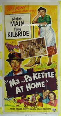 C336 MA & PA KETTLE AT HOME three-sheet movie poster '54 Marjorie Main