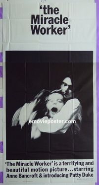 C346 MIRACLE WORKER three-sheet movie poster '62 Anne Bancroft, Patty Duke