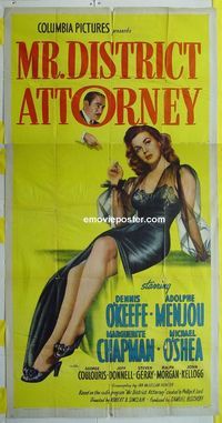 C347 MR DISTRICT ATTORNEY three-sheet movie poster '46 Dennis O'Keefe