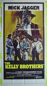 C351 NED KELLY three-sheet movie poster '70 Mick Jagger, Tony Richardson