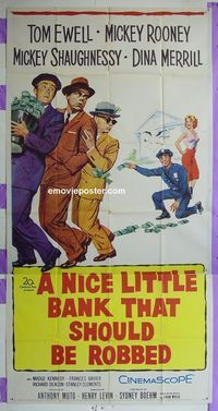 C353 NICE LITTLE BANK THAT SHOULD BE ROBBED three-sheet movie poster '58