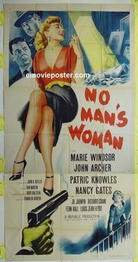 C356a NO MAN'S WOMAN three-sheet movie poster '55 sexy Marie Windsor!