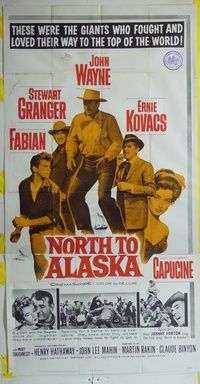 C356b NORTH TO ALASKA three-sheet movie poster R64 John Wayne