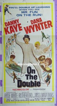 C360 ON THE DOUBLE three-sheet movie poster '61 Danny Kaye, Dana Wynter