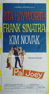 C364 PAL JOEY three-sheet movie poster '57 Rita Hayworth, Frank Sinatra