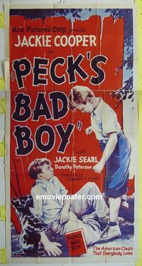 C366 PECK'S BAD BOY three-sheet movie poster '34 Jackie Cooper