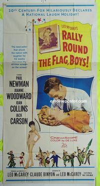 C372 RALLY ROUND THE FLAG BOYS three-sheet movie poster '59 Paul Newman