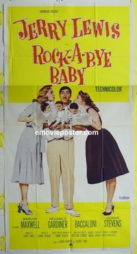 C375 ROCK-A-BYE BABY three-sheet movie poster '58 Jerry Lewis