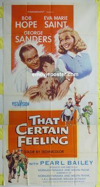 C389 THAT CERTAIN FEELING three-sheet movie poster '56 Bob Hope, Saint