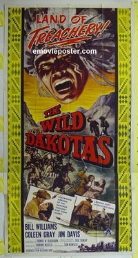 C406 WILD DAKOTAS three-sheet movie poster '56 Bill Williams, Coleen Gray