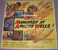 C164 RAMPAGE AT APACHE WELLS six-sheet movie poster '65 Stewart Granger