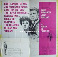 C140 CHILD IS WAITING six-sheet movie poster '63 Burt Lancaster, Garland