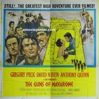 C151 GUNS OF NAVARONE six-sheet movie poster R66 Gregory Peck, Niven,Quinn